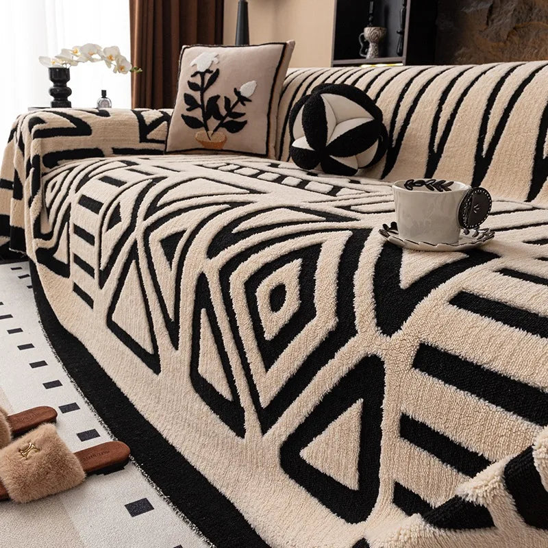 Capa de Sofá Boho Luxo – Toque Macio, Antiderrapante e Ideal para Pets