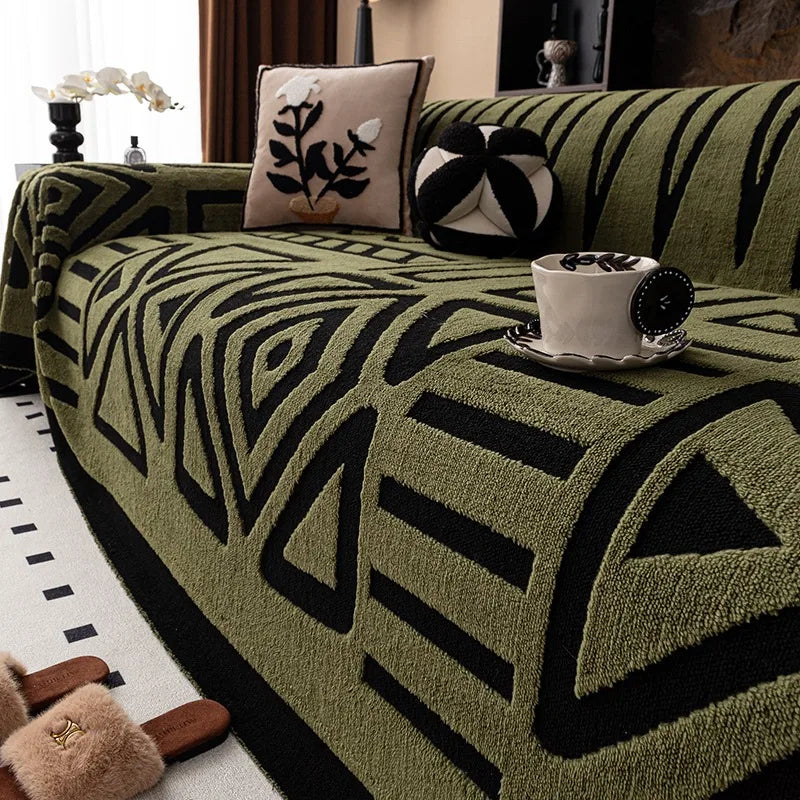 Capa de Sofá Boho Luxo – Toque Macio, Antiderrapante e Ideal para Pets