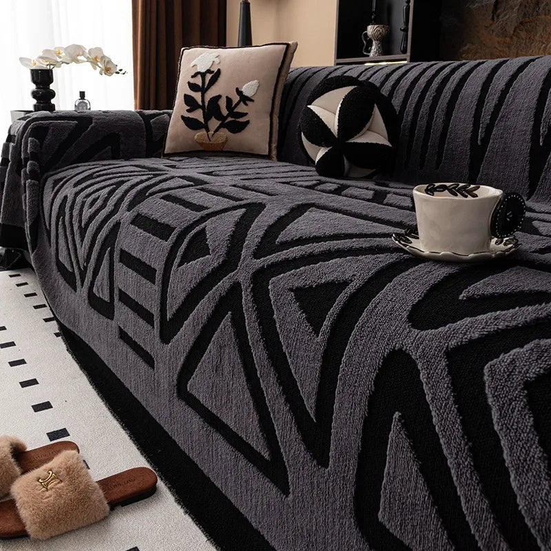Capa de Sofá Boho Luxo – Toque Macio, Antiderrapante e Ideal para Pets